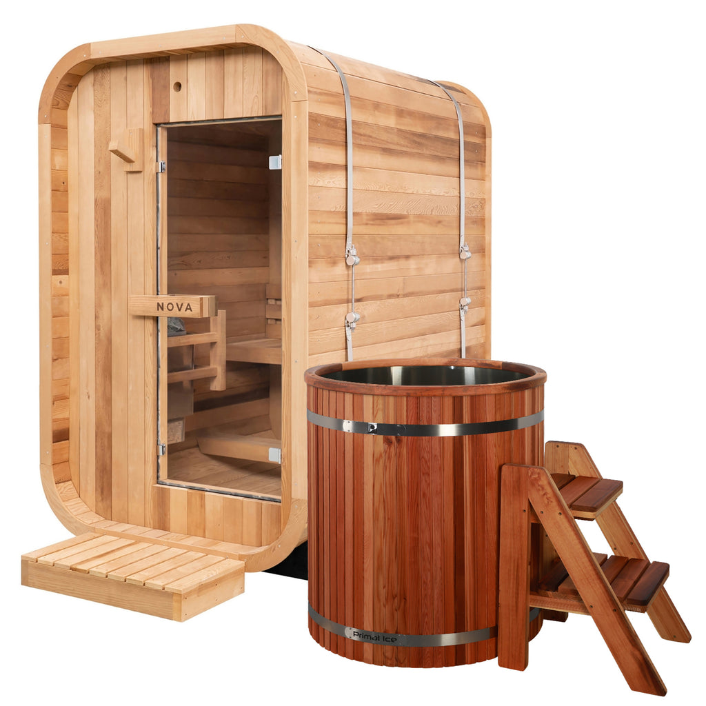 Cedar Duo: Premium Barrel + 2P Sauna