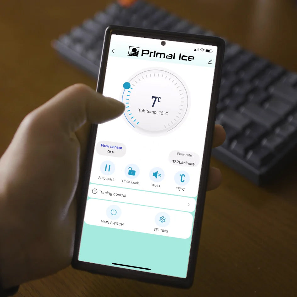 person using the primal ice app on their smartphone